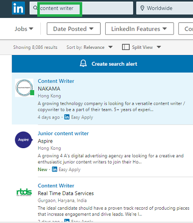 linkedin content writing jobs